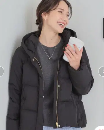 [발수/세탁 가능] 숏 후디 다운 블랙 L 사이즈