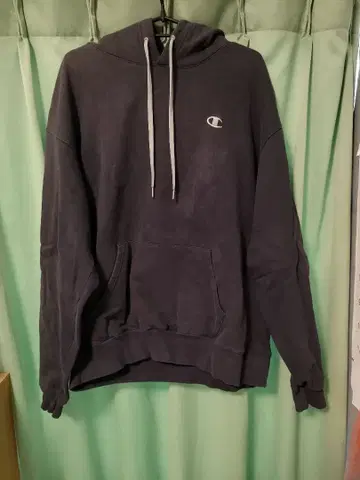 Champion 다크 그레이 후드 부착 후드티