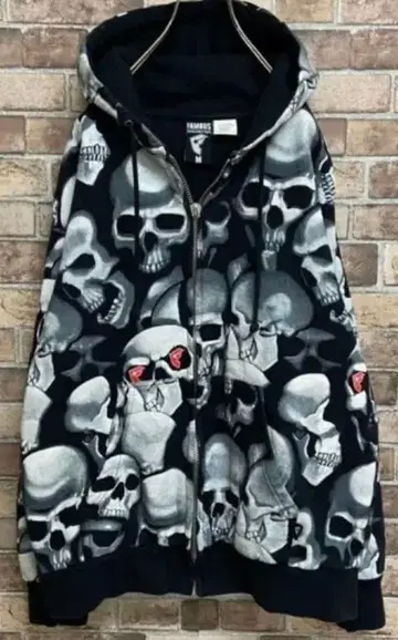 Famous Stars and Straps 스컬 패턴 후드티