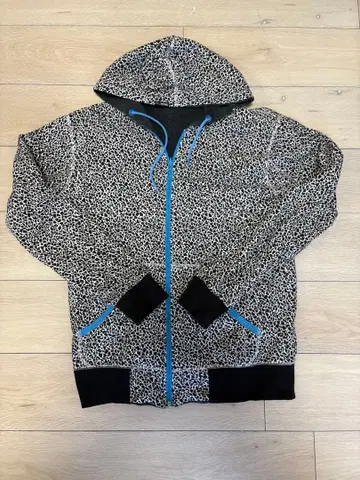 Zalmi 레오파드 무늬 풀 집업 후드티 y2k 크롭 리버서블
