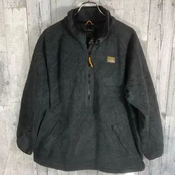 LLBean 다크 그레이 플리스 자켓 남성용 2XL 하프 지퍼