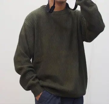 컨디션 최상 엘엘빈 L.L bean 코튼 니트 하찌 리프 편직