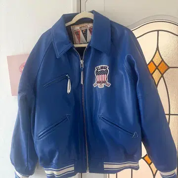 AVIREX XLARGE 파랑 레더 봄버 자켓 L 사이즈