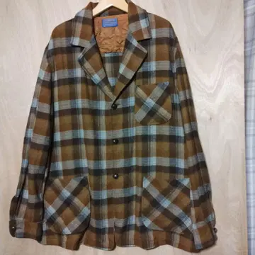 70년대 구제 의류 Pendleton 체크 무늬 울 자켓