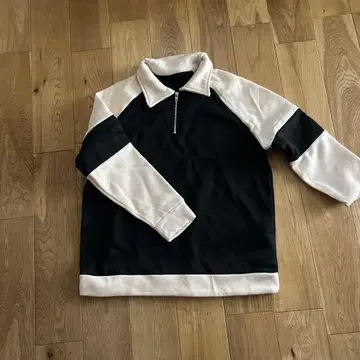 플리스 트레이닝복 속기모 블랙/아이보리