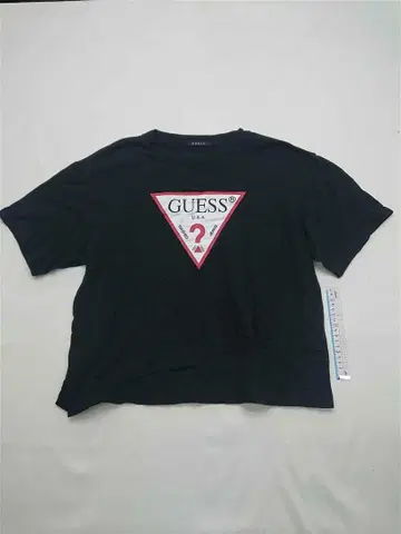 게스 트라이앵글 로고T셔츠 블랙 계열 XXS 사이즈