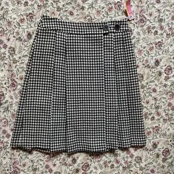 UNTITLED 하운드 투스 플리츠 스커트