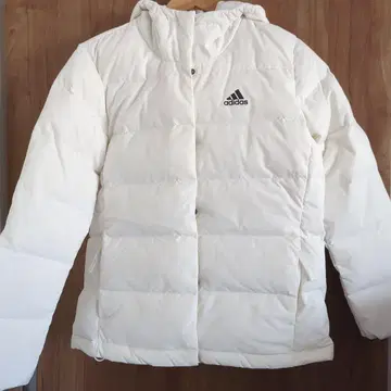 adidas 후드 부착 화이트 다운 자켓