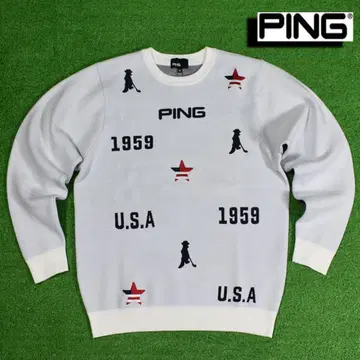 PING/핑 골프 크루넥 스웨터 [ 화이트/M ] 새상품!