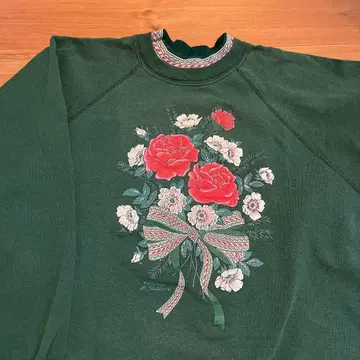 꽃무늬 프린트 맨투맨 구제 의류