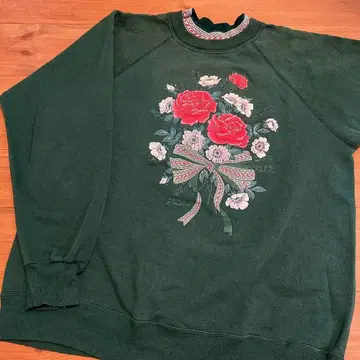 꽃무늬 프린트 맨투맨 구제 의류