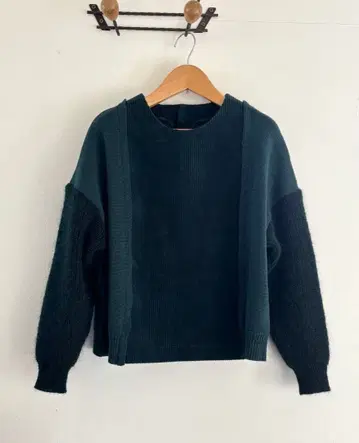 새상품급 나카가와 마사시치 상점 모헤어 소매 코듀로이 코튼 니트