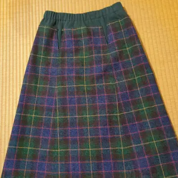 ganosch 체크 무늬 롱 스커트 38 사이즈