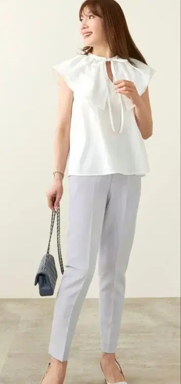 Liala x PG NEW 슬림 레그 센터 프레스 팬츠 보통 기장