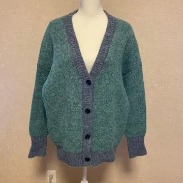 Yonkers Racquet Club 배색 니트 가디건 F 사이즈