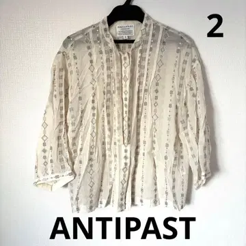 [ 새상품급 ] 앤티패스트 ANTIPAST 코튼 조젯 자수 보타이 셔츠