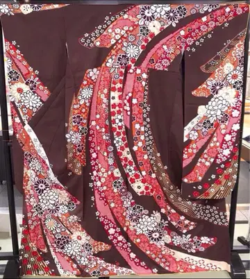 약간의 하자 있음 순수 실크 후리소데 재단 완료 리메이크