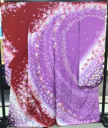 약간 하자 있음 순수 실크 후리소데 재단 완료 리메이크-w