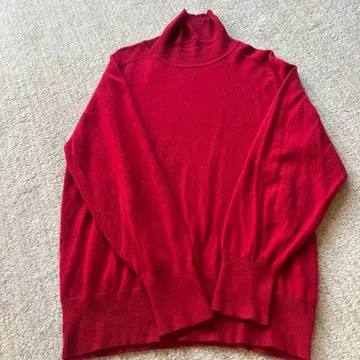 캐시미어 100% 고급 TESTA VIERA 모크넥 스웨터 M 일본제