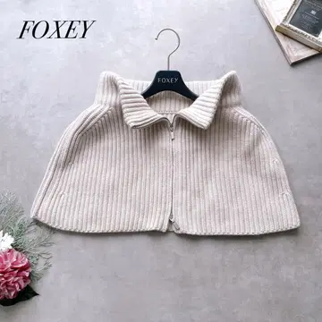 컨디션 최상 폭시 니트 케이프 Trulli 캐시미어 100% 로고 지퍼