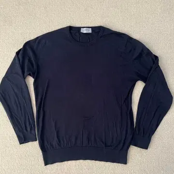 JOHN SMEDLEY 네이비 코튼 크루넥 스웨터 M