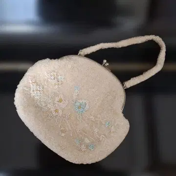 쇼와 레트로 앤티크 비즈 자수 플라워 백