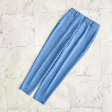 새상품 ANAYI 라이트 슬라브 테이퍼드 슬릿 팬츠 블루 파랑 34