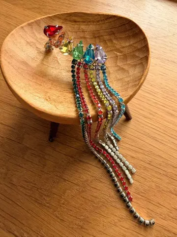 레인보우 컬러의 한쪽 귀걸이