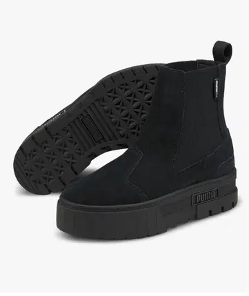 새상품급 PUMA [푸마] 사이드 고어 부츠 통굽 메이즈 첼시 스웨이드