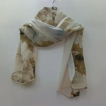 특가 상품 꽃무늬 쉬폰 스톨 베이지 봄/여름 목도리 패션 액세서리