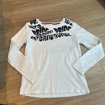 PRIDE 프라이드 화이트 롱 티셔츠 사이즈 38