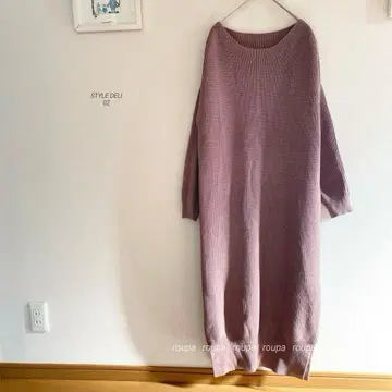 스타일 델리 봄의 사락사락 루즈 니트 원피스 B 모카 핑크 3573