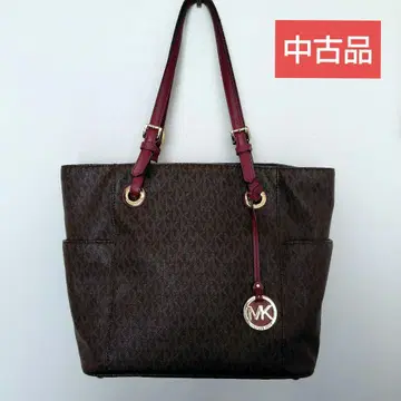 [ 중고품 ] 마이클코어스 브라운 와인 레드 토트백