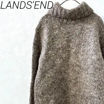 LANDS'END 니트 스웨터 터틀넥 울 알파카 심플