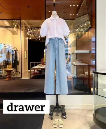 드로어 drawer 브리치 데님 5P 드로스트 팬츠 34