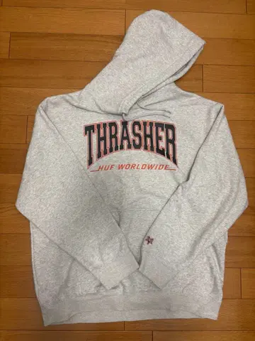 HUF x THRASHER 후드티 속기모 하프 트레셔