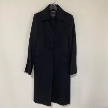 23구 38 스탠 칼라 롱 코트 양모 캐시미어 블랙 블랙 DMW