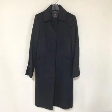 23구 38 스탠 칼라 롱 코트 양모 캐시미어 블랙 블랙 DMW