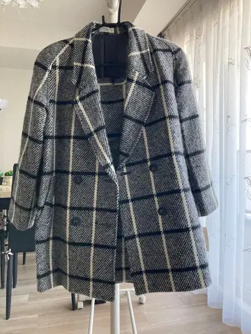 체크 무늬 체스터 자켓 코트 수트 [ 택 포함 새상품 ]