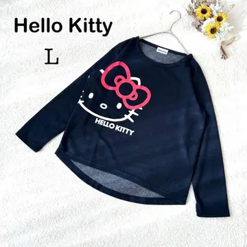 [ Hello Kitty 헬로키티 ] 산리오 긴팔 티셔츠 네이비 L