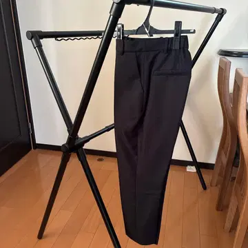 시루무린 센터 프레스 slim 팬츠 블랙