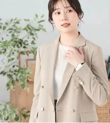 더블 베이지 팬츠 셋업