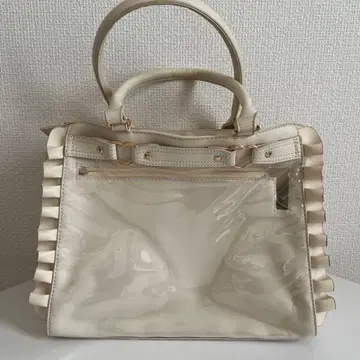 자카마트 이타백 하트 버클 인조 가죽 프릴 토트백 A4