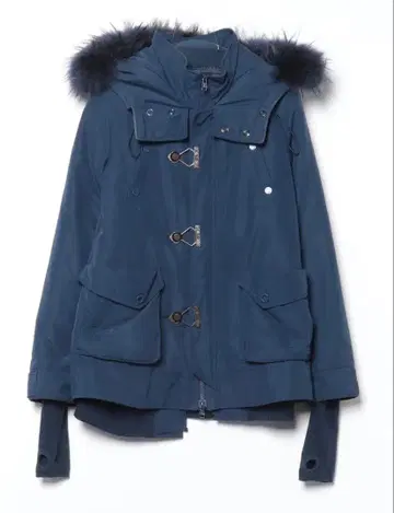 SLY 네이비 후드 부착 모즈 코트