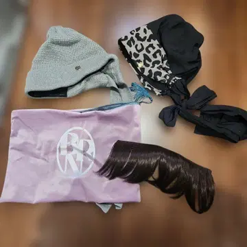 발렌 세트 [ 스카프 햇 니트 모자 앞머리 가발 ]