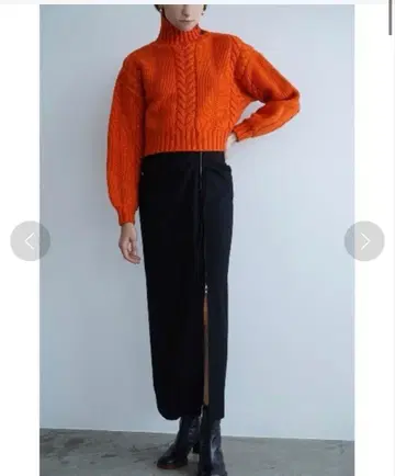 CLANE 하이 웨이스트 드레이프 스커트 블랙