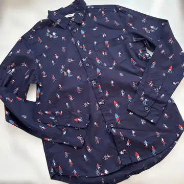 graniph 스키 패턴 네이비 셔츠