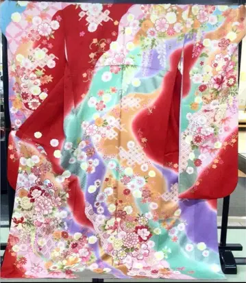 약간 하자 있음 순수 실크 후리소데 재단 완료 리메이크-A