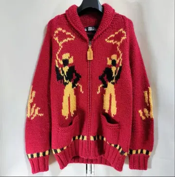 FIRST DOWN 카우보이 패턴 니트 가디건