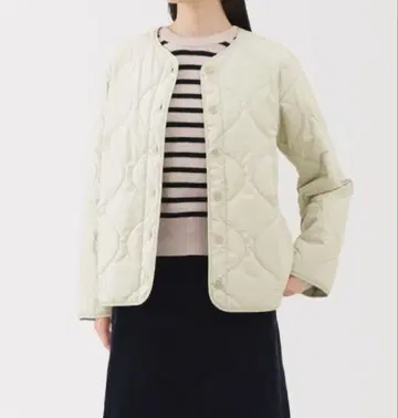 무인양품 포근한 솜 퀼팅 자켓 아이보리 XL